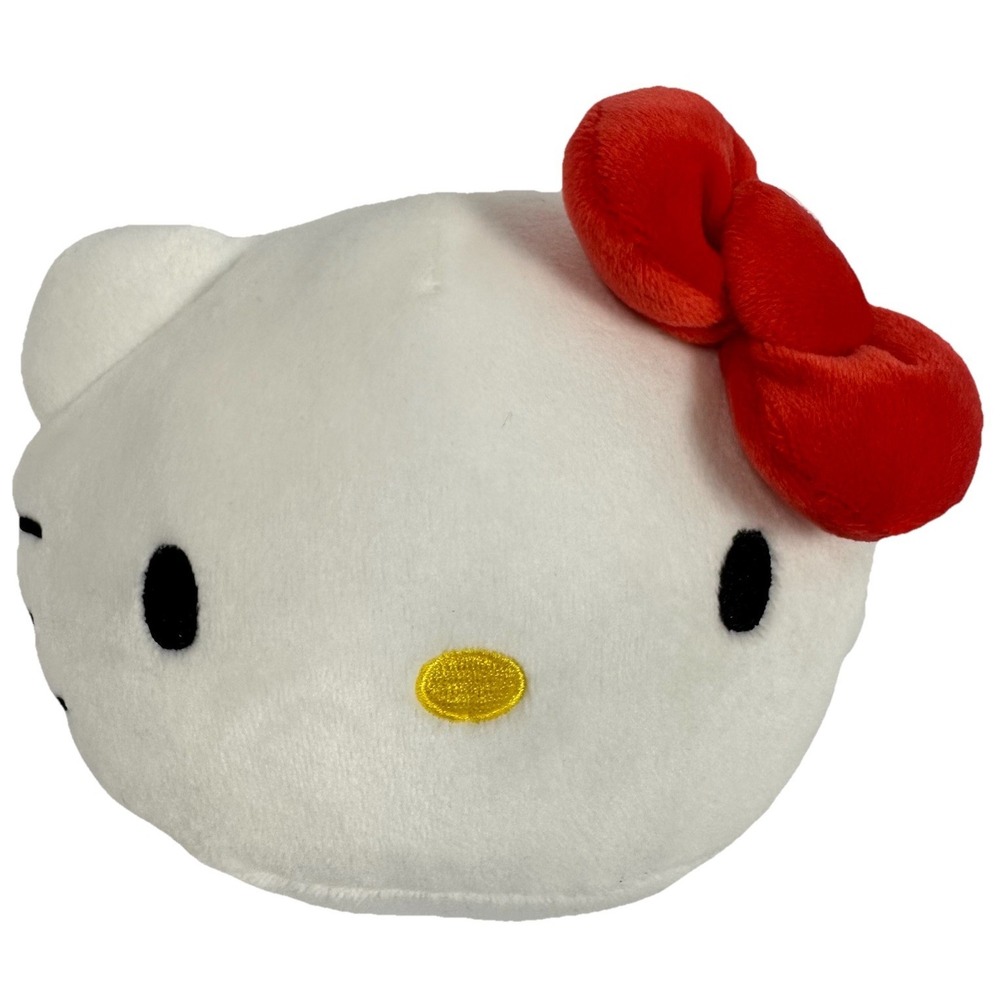 Hello Kitty Face Dome Plush Toy 4.7in Sanrio Round1‎ Red Bow NWT